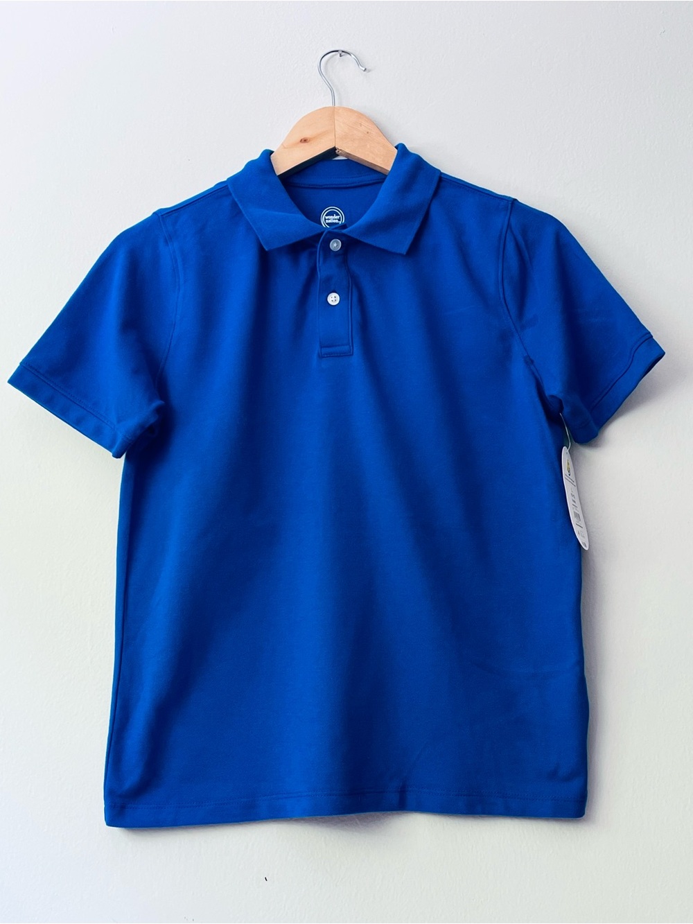 wonder nation uniform polo shirt, kids/ girls. Size L 10-12 color royal blue.